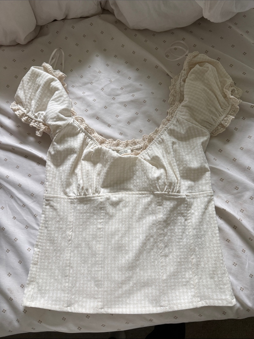Zara Cream Ruffled Strap Blouse